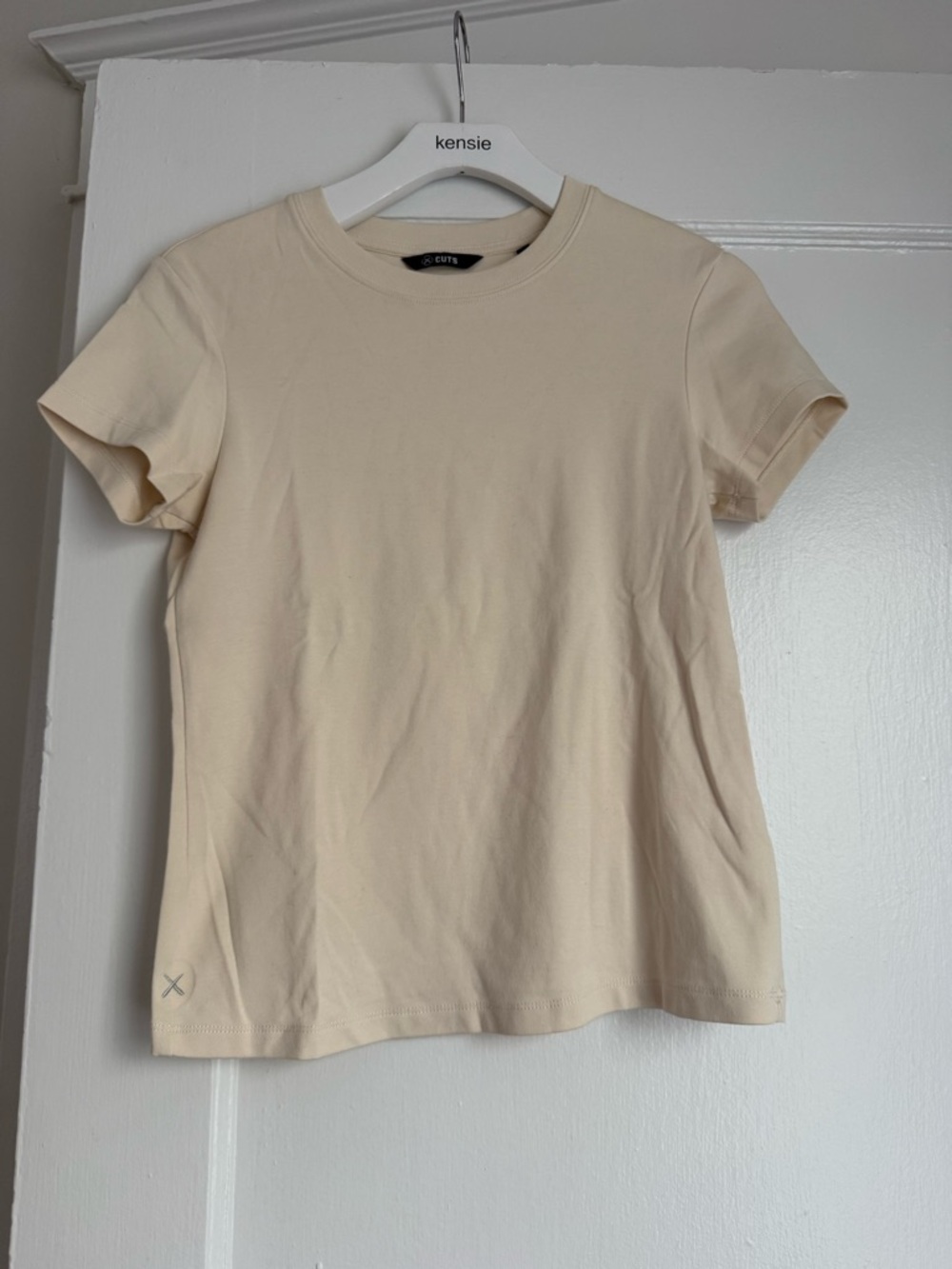 Cuts Clothing Short-Sleeve Crewneck Tee in Cream